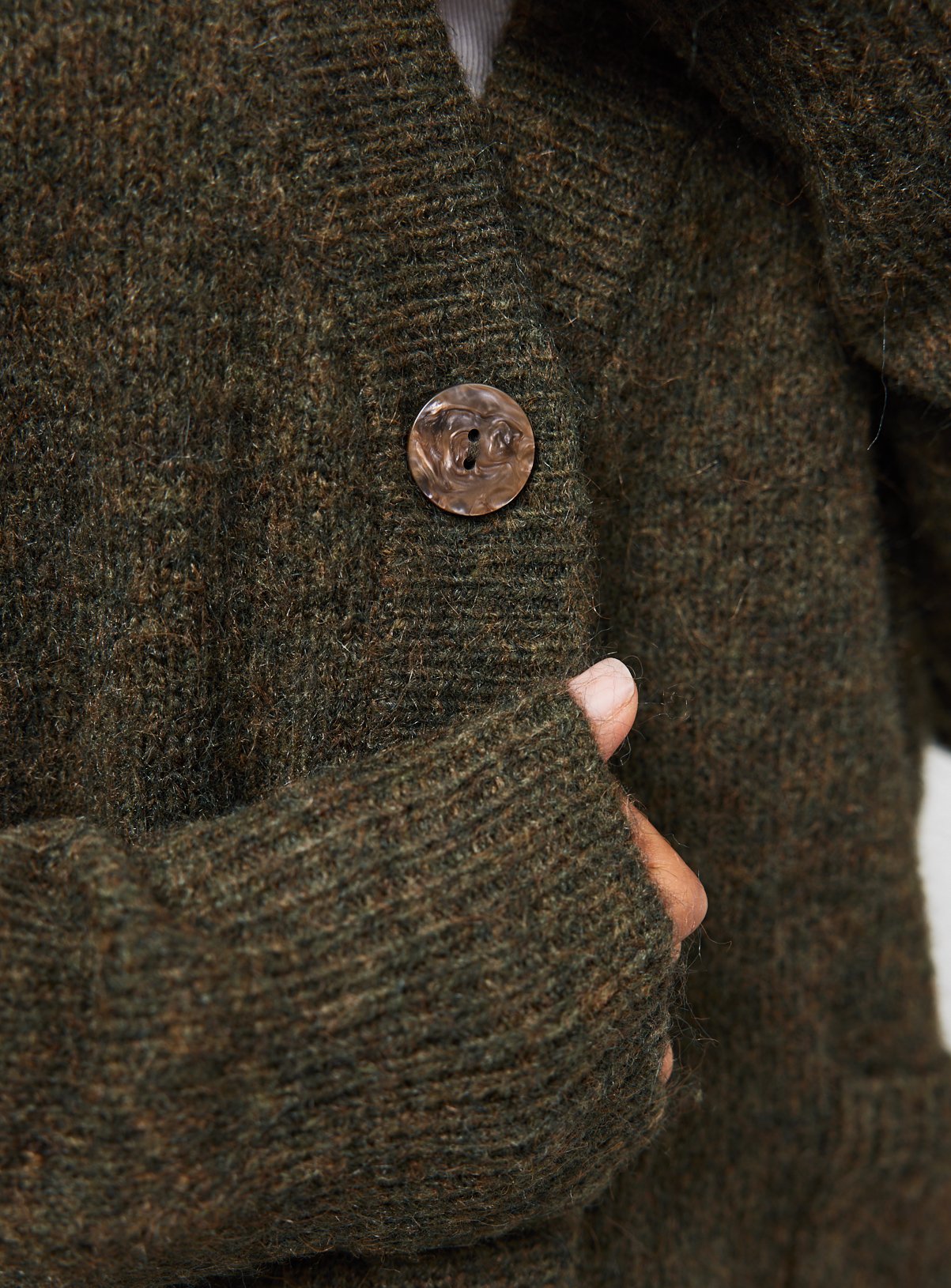 Dark Green Supersoft Boyfriend Cardigan L - Image 3 thumbnail